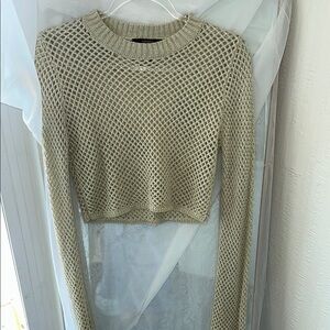 Mesh Knit Long Sleeve Sweater